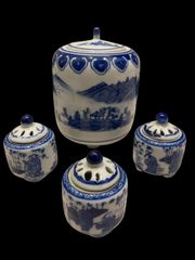 道八銘 香炉 蛍焼 煎茶碗5客セット 茶道具 茶器 煎茶器 中国蛍焼 古玩