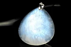【１点物】シルバー925◇インド産 ブルームーンストーン　37x31mm　ドロップ ペンダントトップ パワーストーン 天然石 _PC9762