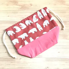 ハンドメイド お弁当袋 入園入学グッズ 巾着袋 クマ柄