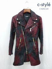 F965 [人気] DSQUARED2 ディースクエアード ダブルライダースコート 40