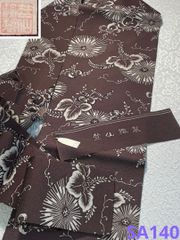 竺仙鑑製 落款入 染帯 九寸名古屋帯 萩 ちりめん 正絹 SA139 - メルカリ