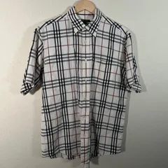 【管2602-226】BURBERRY LONDON バーバリーロンドン ノバチェック 半袖シャツ メンズ Lサイズ BMW61-858 中古