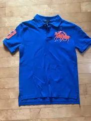 ポロ ラルフローレン ブルー 半袖 カラーTシャツ