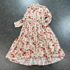 ZARA ザラ 長袖 シャツワンピース ティアード ゆったり ボタニカル フラワー 花柄 総柄 比翼ボタン レディース フリーサイズ