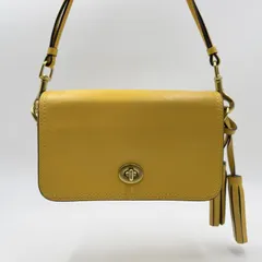 COACH（コーチ）レガシー ペニー ショルダーバッグ レザー イエロー タッセル付き 2WAY クラッチ 斜め掛け 269-19914