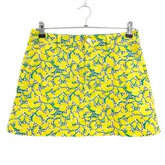 【美品】ジャックバニー スカート 白×イエロー×グリーン 総柄 内側インナーパンツ ストレッチ  レディース 2(L) ゴルフウェア Jack Bunny