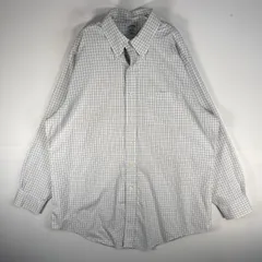 古着 ブルックスブラザーズ Brooks Brothers 長袖シャツ SLIM FIT 胸ポケ ボタンダウン XL  ホワイト系 チェック メンズ