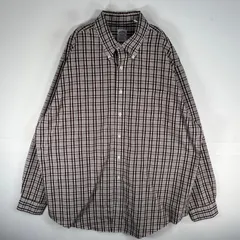 古着 ブルックスブラザーズ Brooks Brothers 長袖シャツ ボタンダウン 大きいサイズ XL  ブラウン系 チェック メンズ