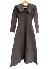  SNIDEL  スナイデル　ホールガーメント　ロングワンピース　ビッグカラー　グレー　レディース　サイズフリー【Z1796】