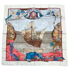 極美品 HERMES エルメス スカーフ シルク カレ90 Christophe Colomb