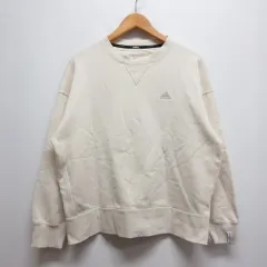 アディダス adidas エッセンシャルズ プラス スモールロゴ クルーネック スウェット シャツ L アイボリー JF1404 
