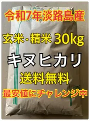 《在庫一斉セール✨》令和7年産 キヌヒカリ 玄米・精米30kg 《選べる玄米・精米》淡路島 30キロ  お米 送料無料のサムネイル