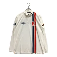 中古 メンズ ラフ＆スウェル rough&swell 長袖シャツ L 白 ホワイト ハーフジップ 春秋