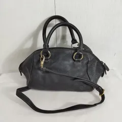 Kitamura キタムラ ハンド ショルダー バッグ 2WAY ミニ ボストン レザー 革 Kロゴ ブラック B639