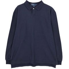最現行】Ralph Lauren ニット ポロシャツ 長袖 裾ポニー ネイビー 