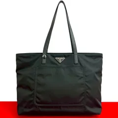 未使用保管品 希少品 PRADA プラダ 三角ロゴ プレート 金具 ナイロン サフィアーノ レザー 本革 トートバッグ ブラック 黒 5082h