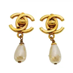 シャネル(Chanel) シャネル イヤリング  ココマーク ターンロック GPメッキ フェイクパール ゴールドレディース