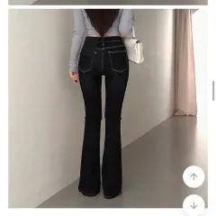 生デニム ブーツカット ジーンズ インディゴデニム