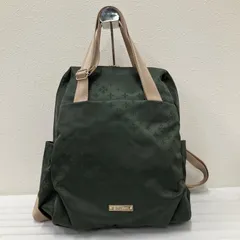 36　russet　ラシット　トートバッグ　 2way　リュック　モノグラム　総柄　 グリーン系　緑　ナイロン　レディース