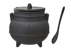 Harry Potter Black Cauldron Ceramic Soup Mug with Spoon by Monogram