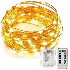 vviho LEDイルミネーションライト ストリングライト ハロウィン飾り ジュエリーライト 100球 10m 電池式 リモコン付 8パターン タイマー機能 点滅 点灯IP67防水 防塵仕様 クリスマス 学園祭 LED飾りライト 屋外 室内 ガーデンライト 正