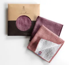 返礼品 お祝い 退職 ガーゼ 内祝い 綿100% タオルハンカチ ギフト プチギフト メンズ ハンカチ プレゼント 今治タオル 25cm×25cm 無地 Cセット2枚組(ワイン&レッド) 今治いろは トップファクトリー今治