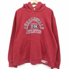 XL/古着 エアロポステール 長袖 スウェット パーカー メンズ ビッグロゴ 大きいサイズ 赤 26jan08のサムネイル
