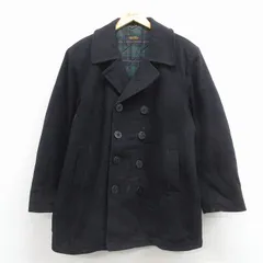 XL/古着 ブルックスブラザーズ 長袖 ブランド ウール ピーコート メンズ ロング丈 黒 26jan08のサムネイル