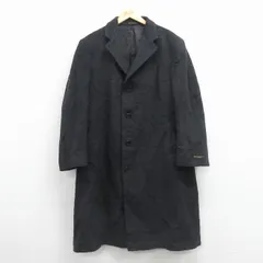 XL/古着 長袖 ウール コート メンズ ロング丈 カナダ製 黒 26jan08