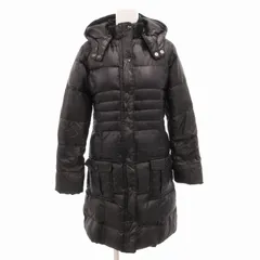 ギャップ GAP ダウンコート ロング フード付き ジップアップ ナイロン キッズ160 レディースXS 黒 ブラック /GV