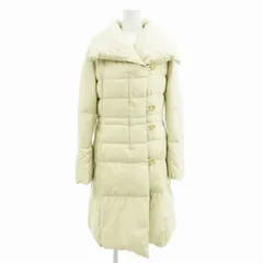 ミッシェルクラン MICHEL KLEIN ダウンコート ビックカラー ロング丈 38 アイボリー /TZ
