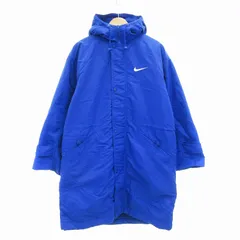 ナイキ NIKE ベンチコート 裏ボア ヴィンテージ 銀タグ フード L 青 ブルー /AE ■GY99