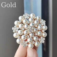 ゴールド　パールブローチ　卒業式　入学式　卒園式　入園式　フォーマル　スーツ パール　シンプル　結婚式　冠婚葬祭　パーティー　七五三　正装　ドレス