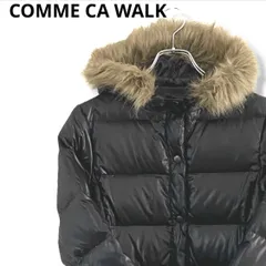 COMME CA WALK コムサウォーク ブラック レディース アウター ジャケット ダウンジャケット ファー付き フード付き ロングコート 防寒 【Mサイズ】009TY