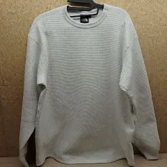 THE NORTH FACE ノースフェイス ウォームワッフルクルー ユニセックス NT62436 ホワイトミックスグレー Lサイズ