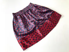 MARC BY MARC JACOBS マークバイマークジェイコブス  サテン ドット  ミニ スカート sizeXS/紺×赤■■レディース