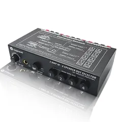 オーディオ アクセサリー Felimoa スピーカーセレクター スイッチング プッシュ式 入力端子