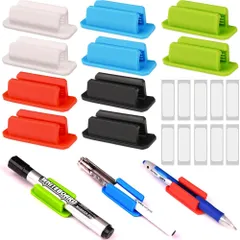 ペンに最適 ペンホルダークリップ多用途 デスク用 ペンクリップ オフィスデスク用 教師用品 ポータブル鉛筆ホルダー 多機能ペンホルダー、デスクオーガナイザーアクセサリーは、デスクトップ、壁、クリップボード、冷蔵庫などに使用 粘着ペンホルダー 10個セット ステ