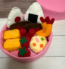 PE157★フェルト知育玩具 おままごと お弁当 ハンドメイド おもちゃ