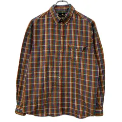 台湾製 Liz claiborne 長袖 チェックシャツ S カーキ マルチカラー ボタン ボタンダウン 胸ポケット チェック柄 アメカジ 春物 a802-5829
