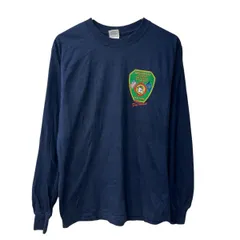 GILDAN 長袖 プリントTシャツ S ネイビー コットン バックプリント ビッグプリント ロンT プルオーバー トップス 春物 a802-5855