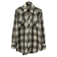 Lee 長袖 ウエスタンシャツ L ブルー マルチカラー リー スナップボタン 胸ポケット チェックシャツ チェック柄 カジュアル 春物 a802-5860