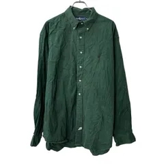 90s Ralph Lauren 長袖 無地シャツ 2XL グリーン ラルフローレン ボタンダウン ワンポイントロゴ 長袖シャツ トップス 春物 a802-5887