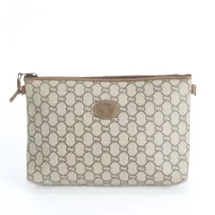 美品 ヴィンテージ グッチ GUCCI PLUS グッチ プラス レザー セカンドバッグ クラッチ ポーチ 通勤 ブラウン メンズ RUM DO16-9【中古】