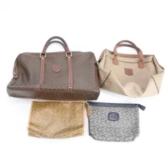 まとめ 4点 セット セリーヌ マカダム ポーチ トート ハンド クラッチ ボストン バッグ レザー メンズ レディース RUM DO21-8【中古】