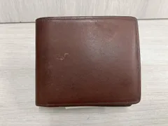 genten 二つ折り財布 牛革 ブラウン