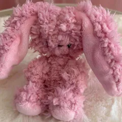 モコモコ小さなたれ耳うさちゃんのぬいぐるみ　ピンク※ハンドメイド