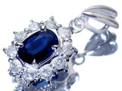 Pt900 ブルーサファイア0.78ct ダイヤ0.31ct ペンダントトップ - メルカリ
