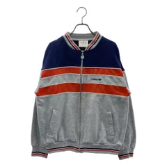 adidas / アディダス | 1990s | トレフォイル ロゴ ジップ スウェット ブルゾン ジャケット | M | グレー/ネイビー | メンズ
