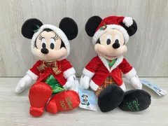 【タグ付き】ミッキー＆ミニー ぬいぐるみ クリスマス 2024 Disney STORE